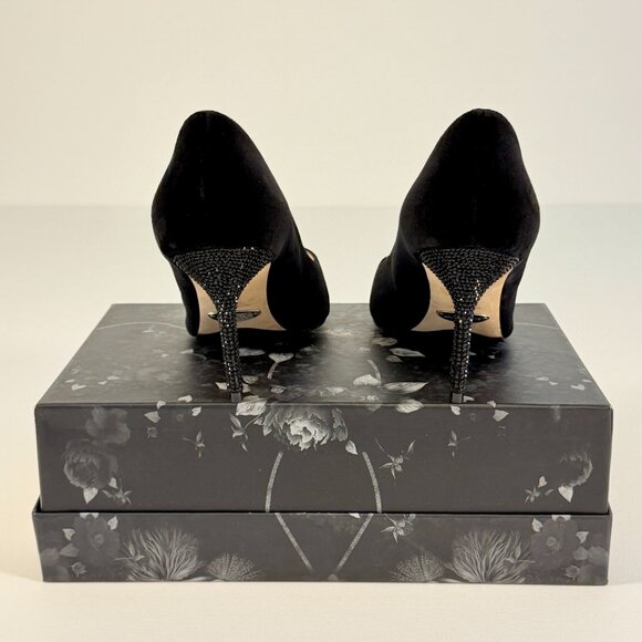 Sarah Flint Suede Perfect Pump 85mm with Crystal Toe and Heel Detail - Picture 6 of 15